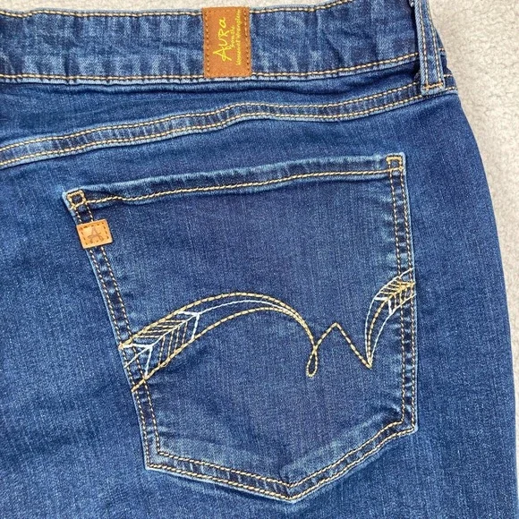 Find your Aura Jeans Womens 22 Avg Blue Med Wash High Rise Boot Cut Denim Rodeo - Picture 12 of 16